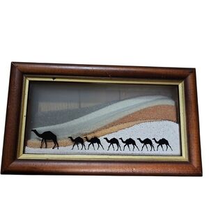 3D Sand Art Framed Picture Moving Sand United Arab Emirates Camel Desert